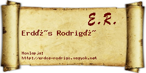 Erdős Rodrigó névjegykártya